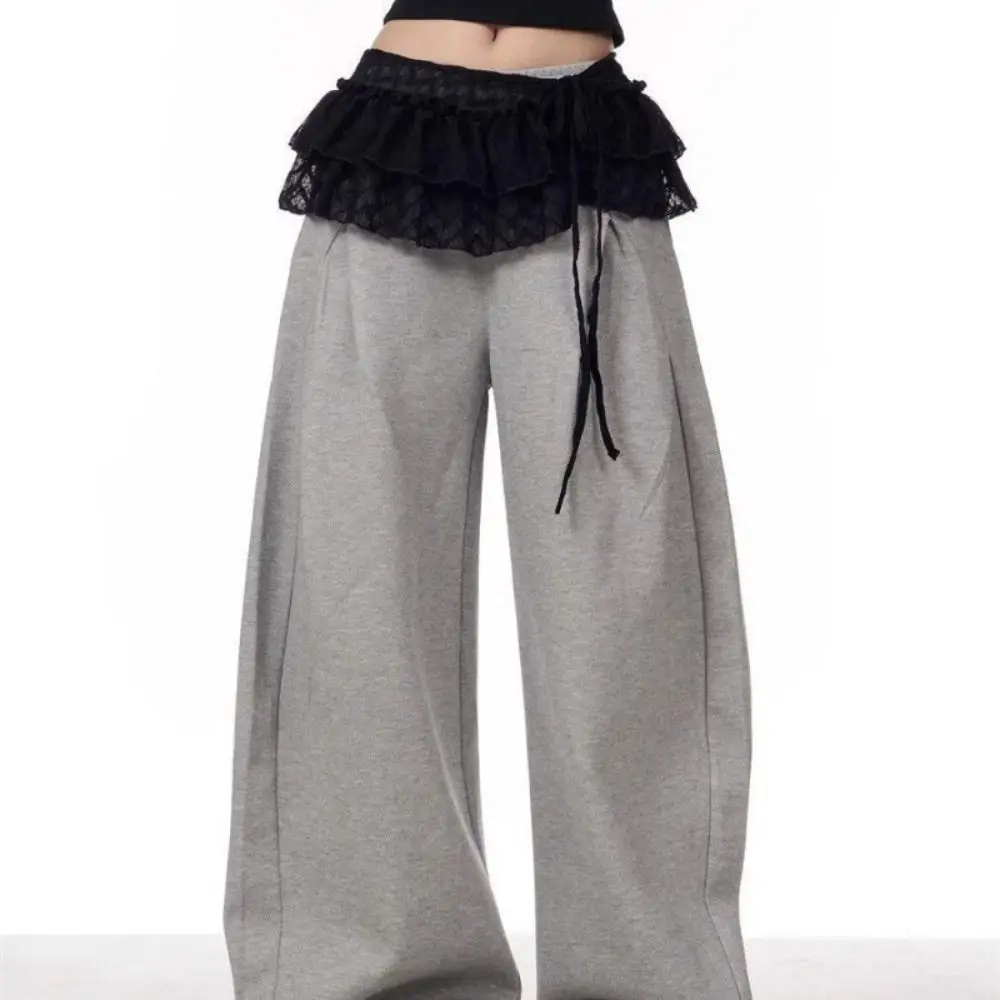 

Fashion Lace Up Lace Skirt High Waist One-piece Type Hollow Out Skirt Y2K Fold Through Tied Waist Skirt Women