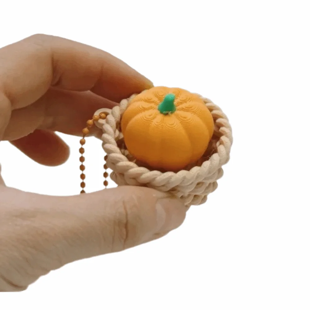 3D Printed Roller Stress-relief Button Portable with Beaded Chain Clickable Basket Pumpkin Button Comfortable Tactile Feedback