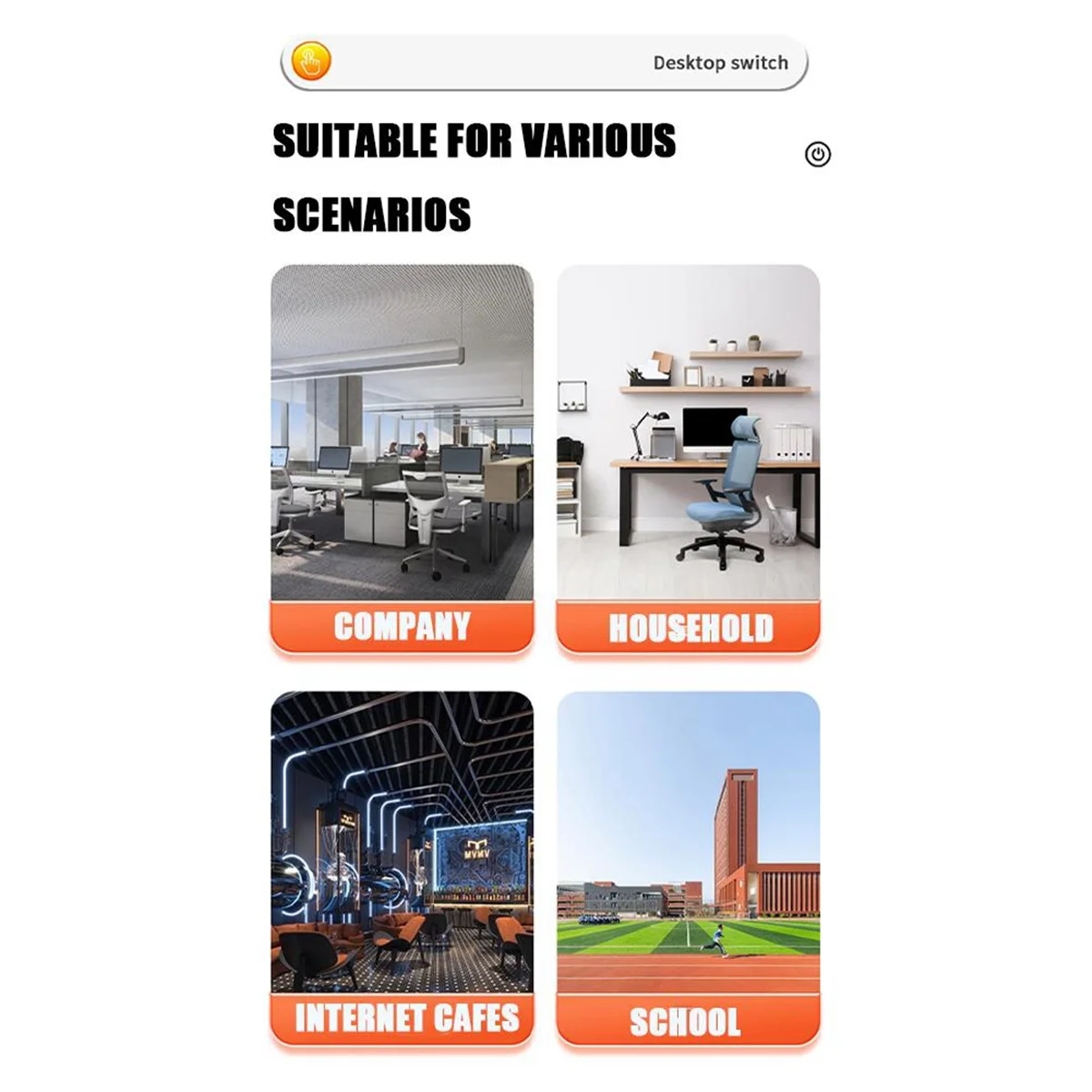 AT87-1.8m Computer Desktop Switch PC Motherboard External Start Power On/Off Button Extension Cable Round Startup Switch(B)