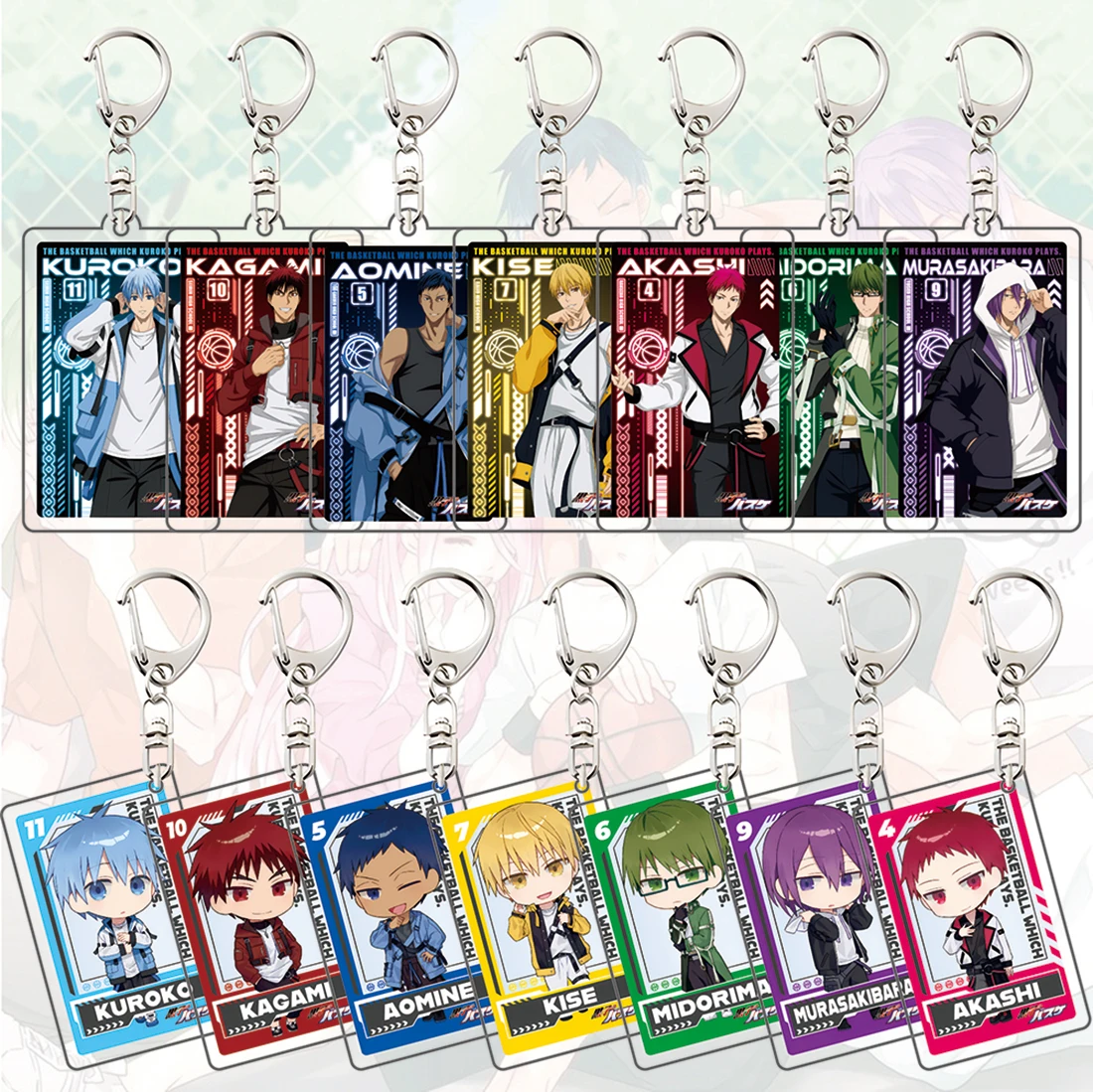 Kuroko's Basketball Acrylic Keychain, Kuroko Kagami Aomine Kise Akashi Casual Wear Charm, Kuroko no Basuke Anime Keyring, Bag Ac