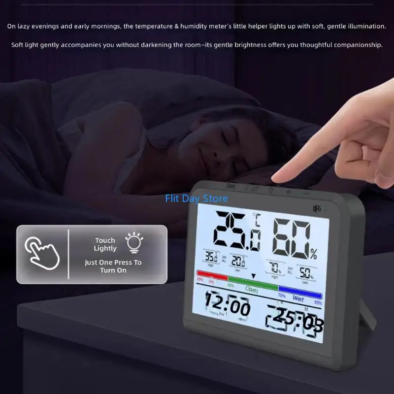 F92C Wall Mount Desktop Electronic Hygrometer Thermometers With 24Hrs Memory Function