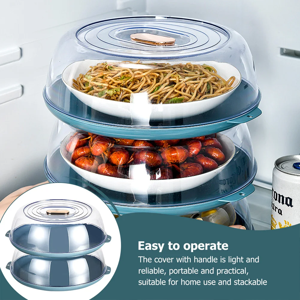

Premium Plastic Food Pan Dust-Proof Plate Protector Mosquito-Proof Bowl Cover Fresh Keeping Dish Cover Clear Stackable Kitchen