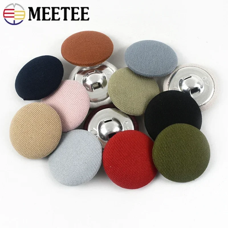 20Pcs Meetee 11-30mm Okrągłe guziki z tkaniny Ozdobne guziki do garnituru Płaszcz Sukienka Odzież Klamra do szycia Akcesoria