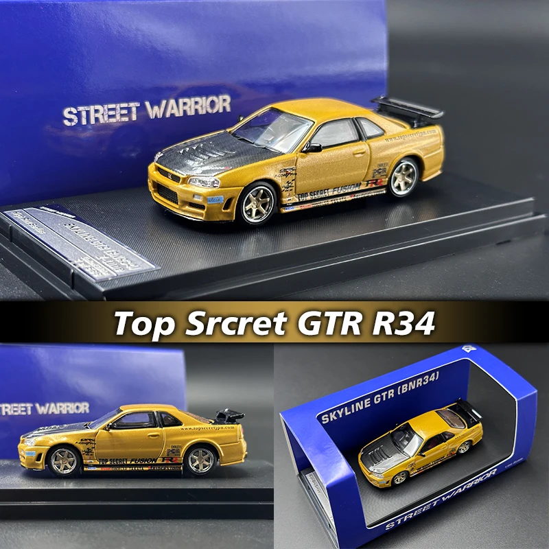 

SW In Stock 1:64 Top Srcret GTR R34 Diecast Diorama Car Model Collection Toys Street Warrior