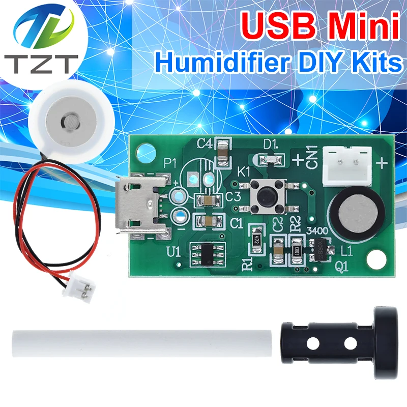 USB Mini Humidifier DIY Kits Mist Maker and Driver Circuit Board Fogger Atomization Film Atomizer Sheet Mini Oscillating