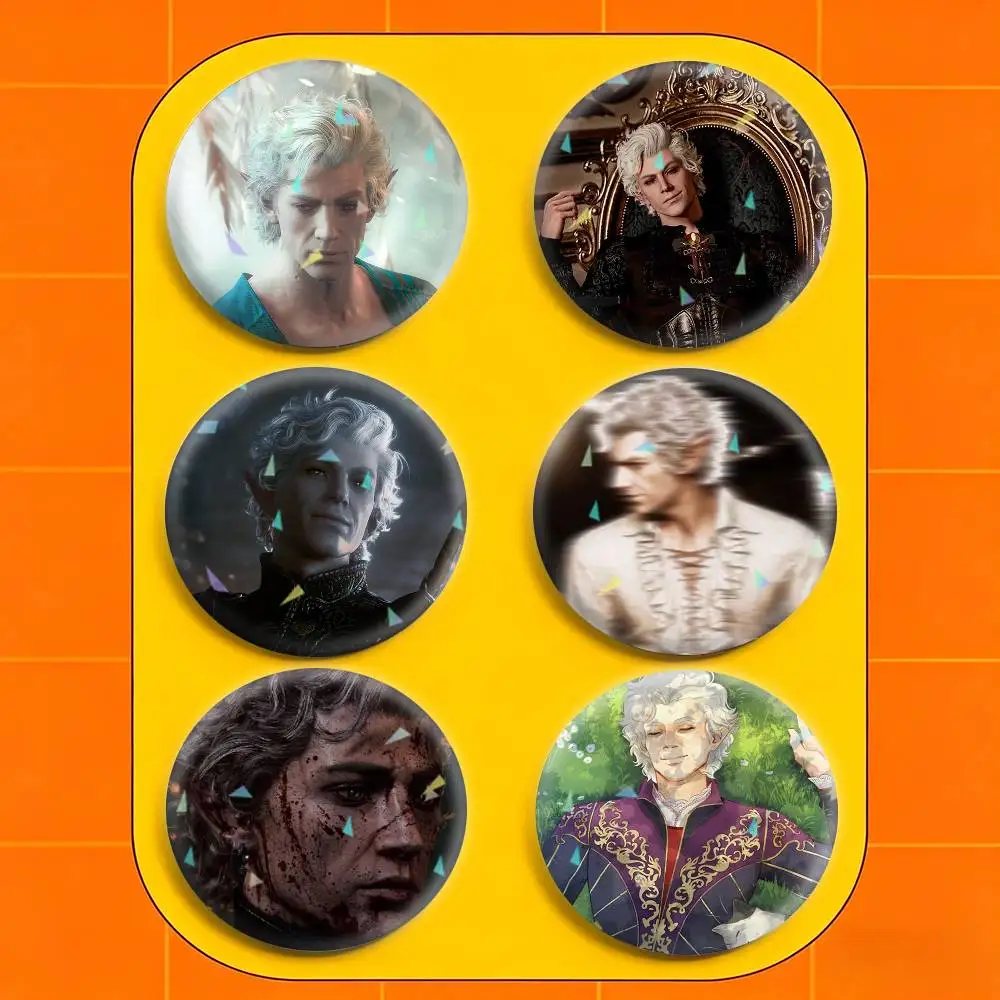 B-Baldurs A-Astarion Gate 32/44/58mm Handmade Pins Round Brooch Badge Backpacks Clothes Jewelry Gifts