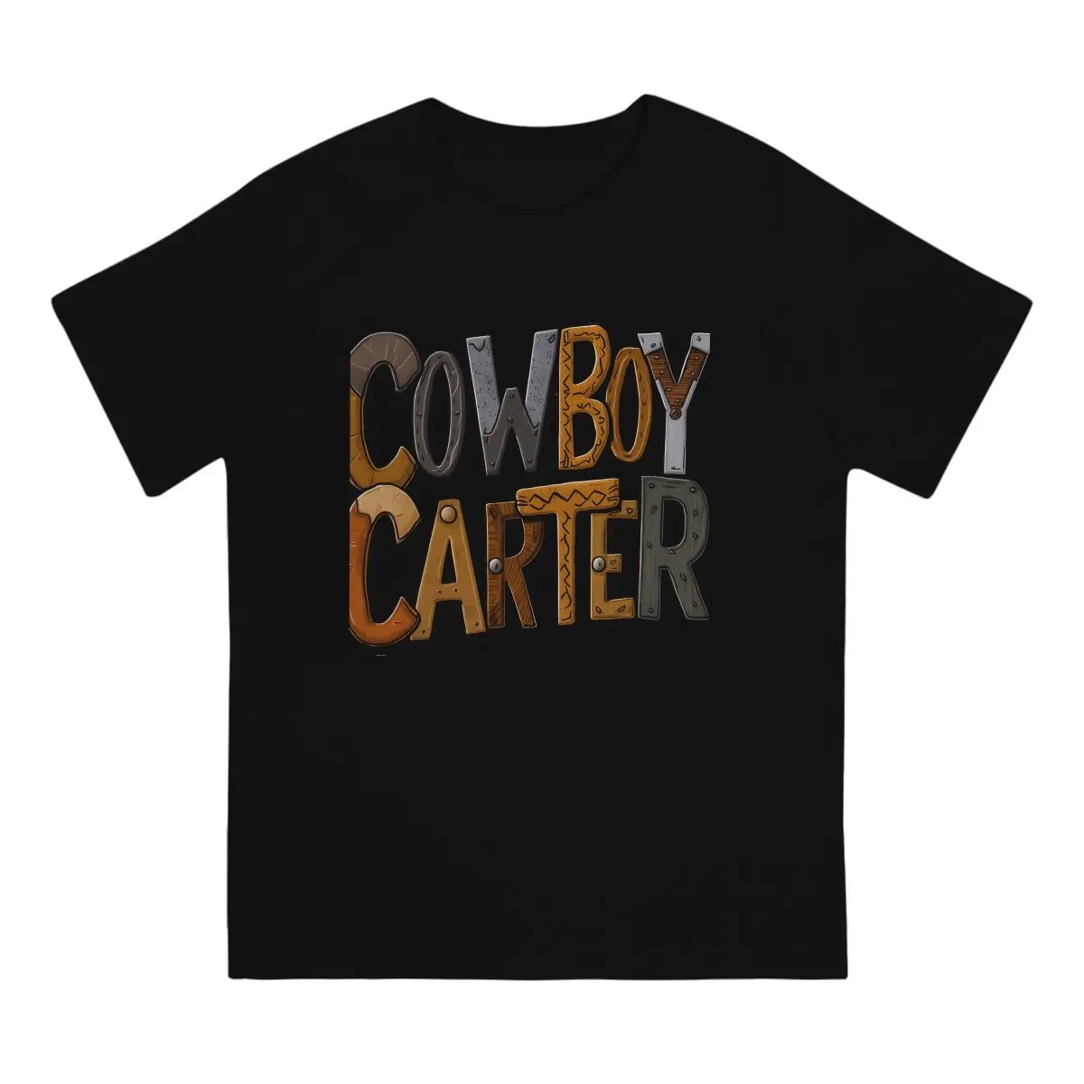 Crazy Cool Sign T-Shirts Men O Neck Pure Cotton T Shirts Cowboy Carter Short Sleeve Tee Shirt Party Clothing