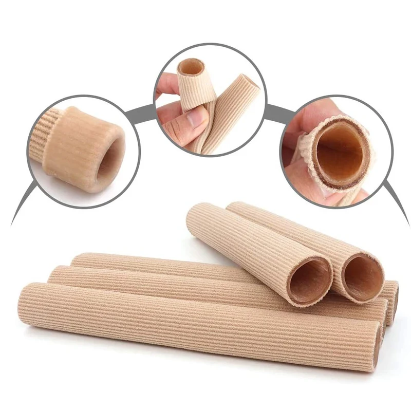 1/2/4/6/8pcs Fabric Toe Separator Finger Protector Applicator Corn Callus Remover Bunion Corrector Pedicure Tools Tube Foot Care