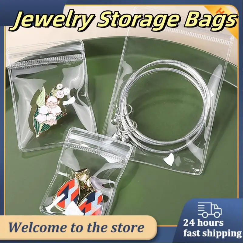 Transparent Jewelry Package Bags Thicken PVC Anti-Oxidation Organizer Display Packaging Storage Self Sealing Pouches Christmas