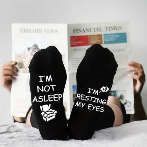 1 paio di calzini divertenti da uomo "Non sono riposo che i miei occhi" - Regali di compleanno e festival per papà, marito, nonno