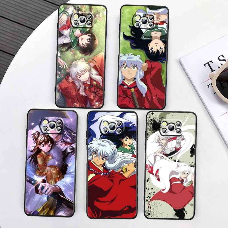 I-Inuyasha Art Anime For Xiaomi Mi Poco F5 F4 F3 X6 X5 X4 X3 M6 M5 M5S M4 M3 C65 Pro GT NFC 5G Black Cover Phone Case