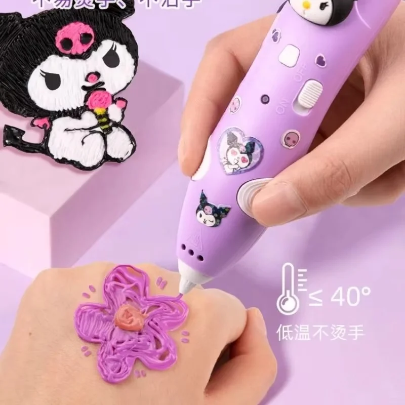 In Stock Sanrio Melody Kuromi 3D Three-Dimensional Printing Pen Low-Temperature Brush Toy Multi-Functional Painting Pen Gifts