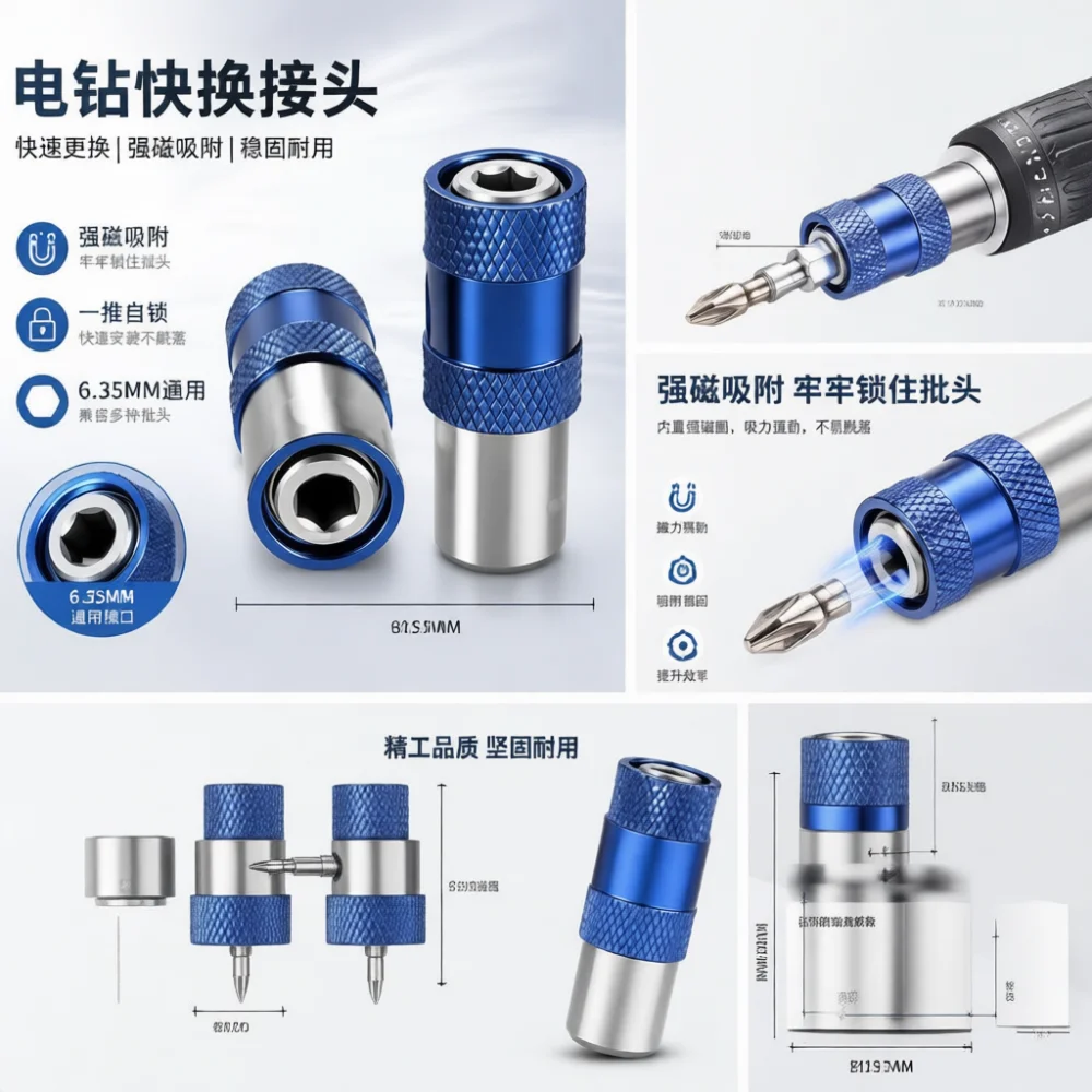 Quick Release Drill Chuck Adapter M10 Thread Hex Shank Converter For Chengzhong Tools Impact Driver Bit Holder Tool Accessory