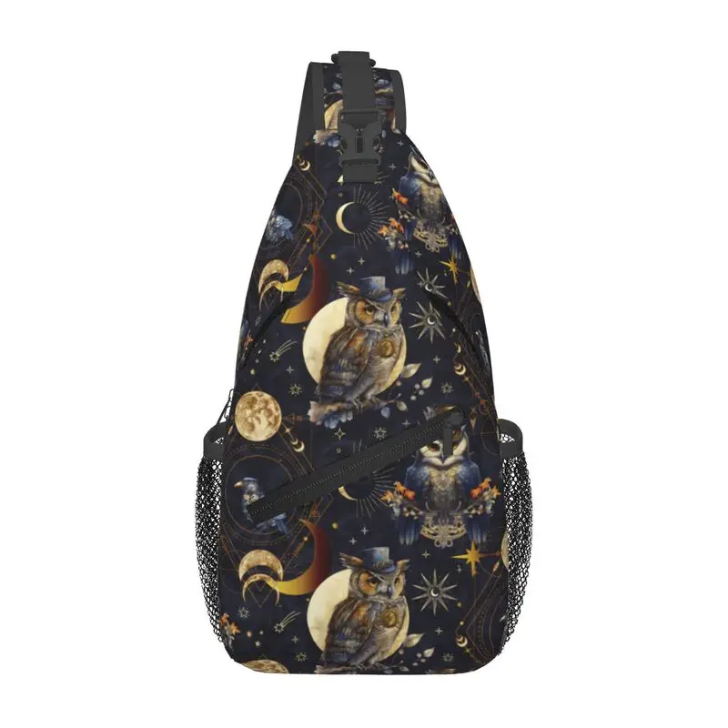 

Custom Halloween Midnight Sages Owls Sling Bag for Traveling Men Chest Crossbody Backpack Shoulder Daypack