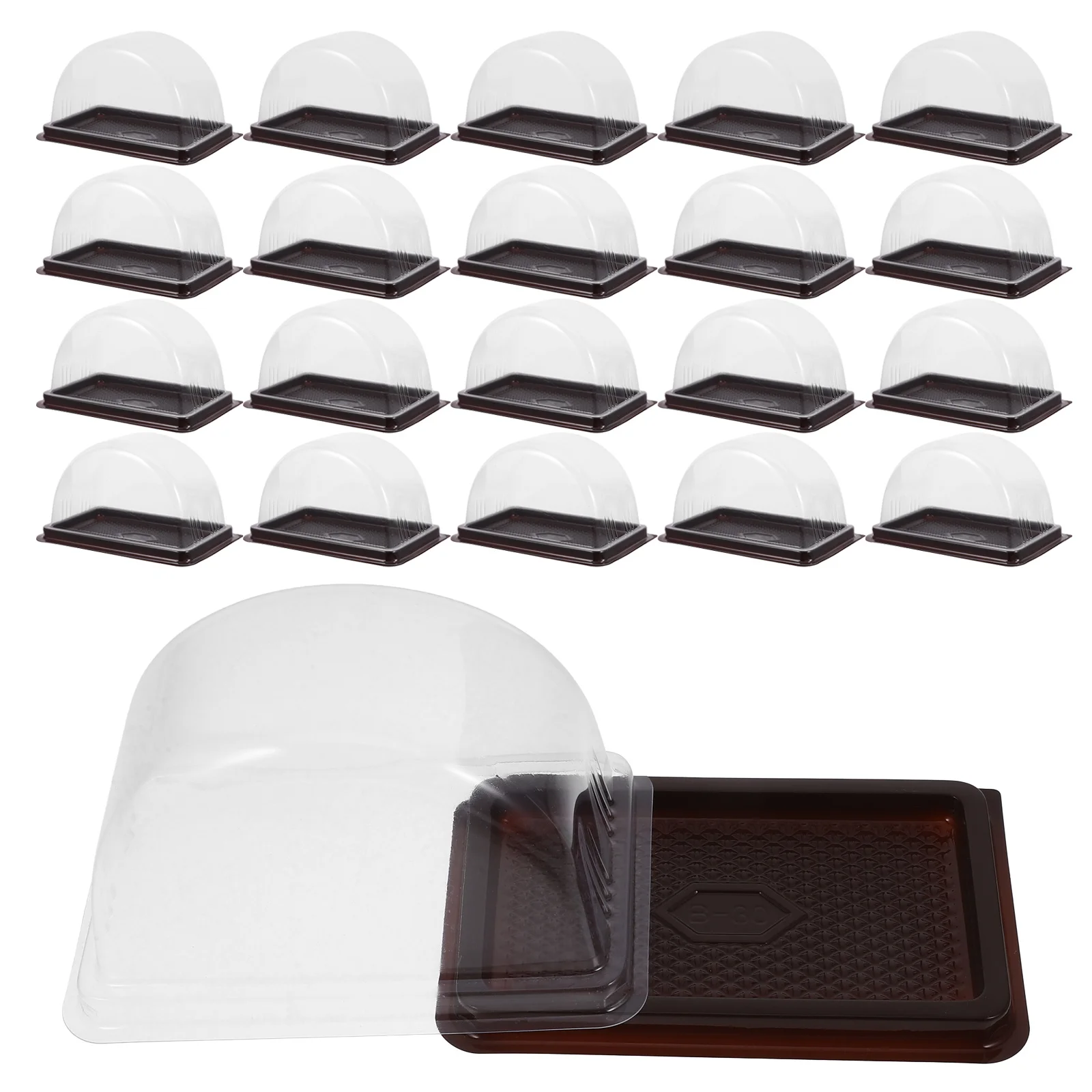 50 stuks transparante plastic doos geurloos veilige voedselopslagcontainer voor gebak en gebak wegwerpbak plastic pallet