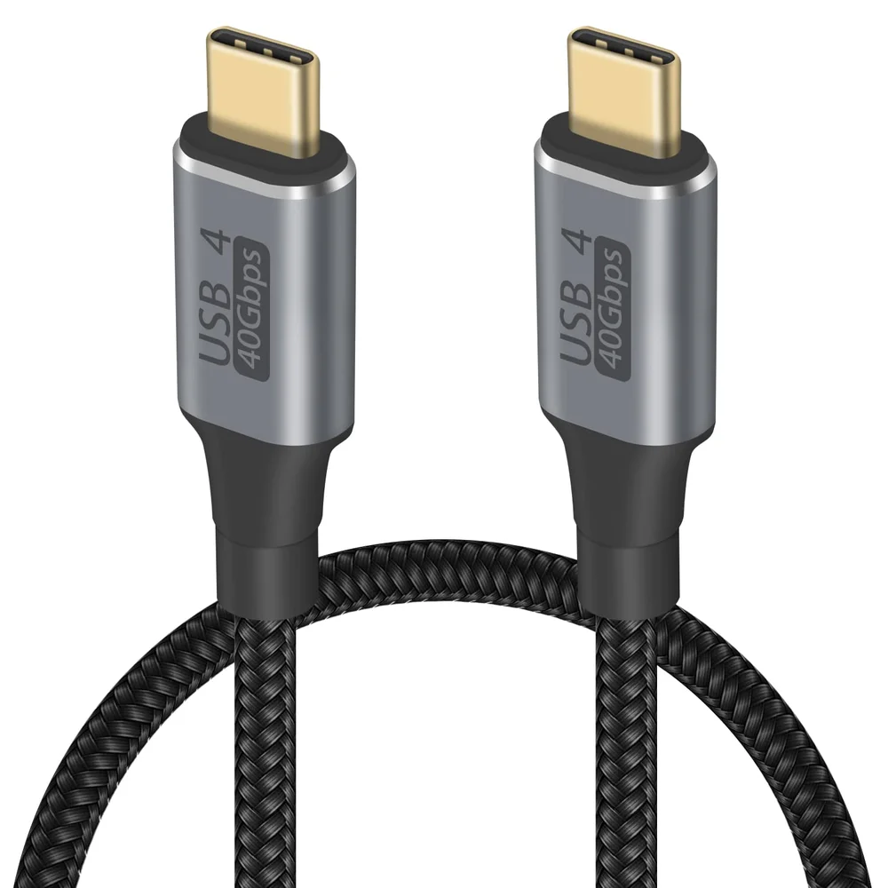 

USB4 USB C Cable 40Gbps, 100W PD, 8K@60Hz Type-C to Type-C Nylon Braided Cable Compatible with Thunderbolt4/3 for Laptop Hub SSD