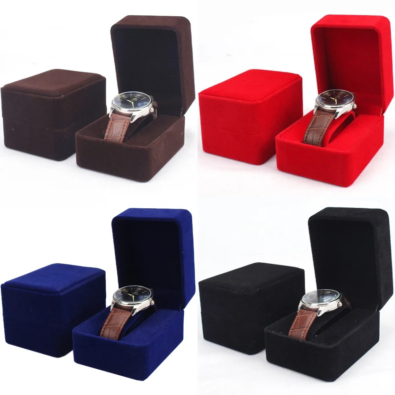 Fashion Flannelette Watch Box Case Holder Organizer Watches Display Box Bracelet Wristwatch Boxes Storage for Woman Man Gifts