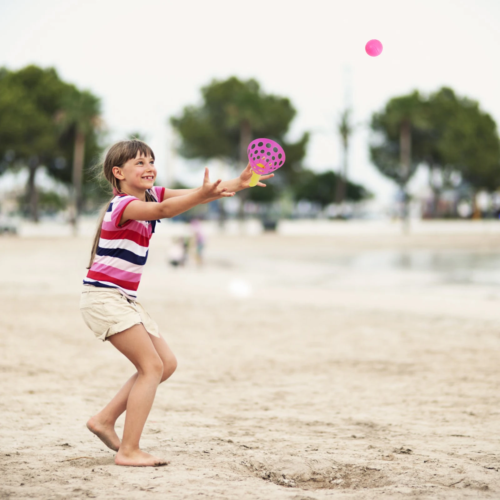 

Toss Ball Set Click Launch Throw Catch Game Safe Odorless Plastic Kids Teenagers Outdoor Play Children Pool Party Supplies