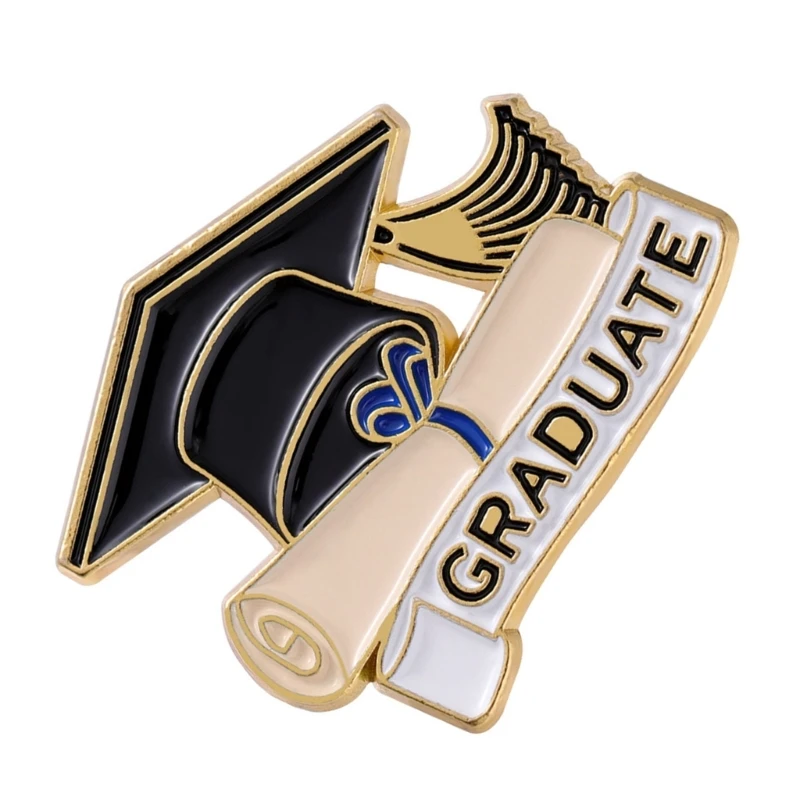 Graduate Enamel Lapel Pin Graduation Gift for Student, Graduation Hat Enamel Lapel Pin Graduation Gown Lapel Pin DXAA