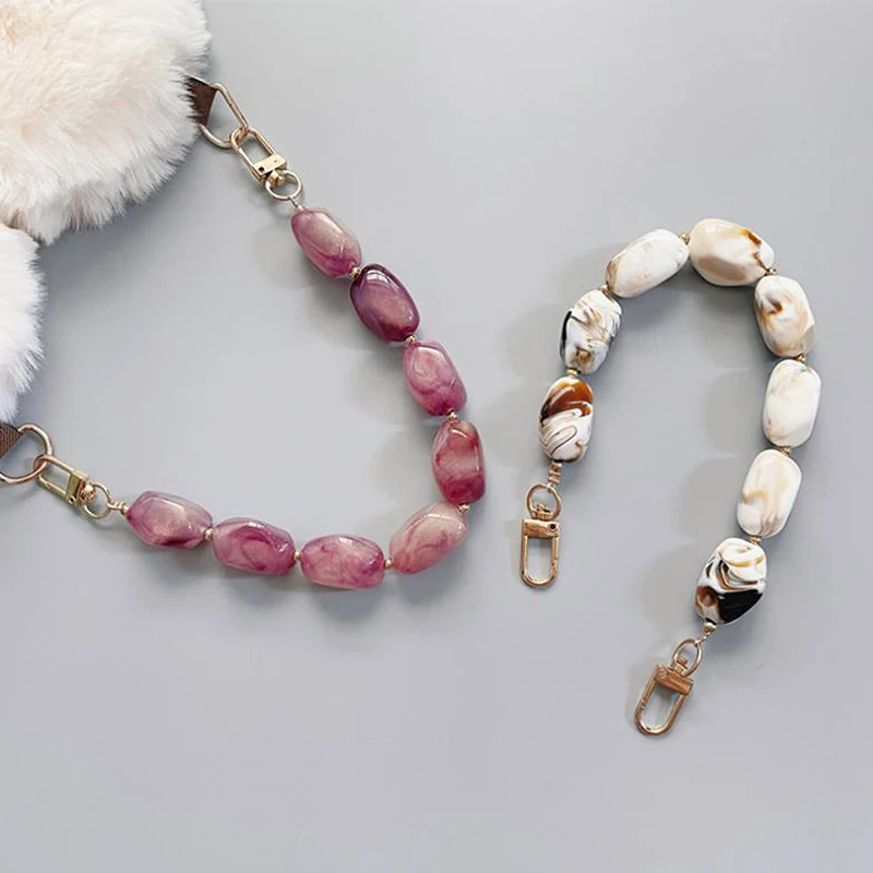 

Resin Handle Colorful Bead Straps Replaceable Resin Colored Stone Handbag Strap DIY Bag Accessories Wristlet Purse Bag Belt