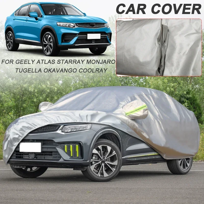 210T Polyester For GEELY AZKARRA BINRAY CITYRAY COOLRAY EMGRAND GX3 PRO LIVAN X6 PRO MONJARO OKAVANGO PREFACE TUGELLA Car Cover