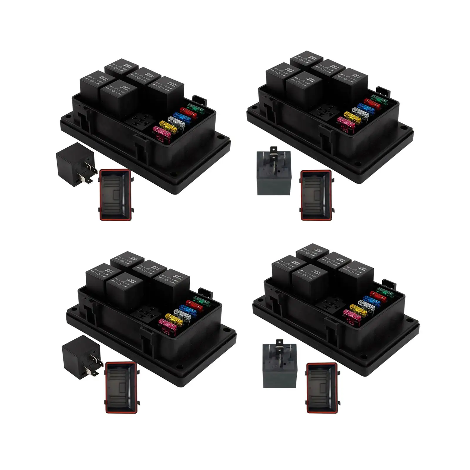 

Relay Fuse Box with Pre Wired Fuse Relay Box Holds Blade Fuse Block Automobile Fuse Box for Marine Boat Ships Truck RV Car
