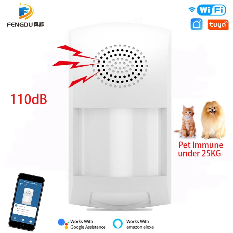 Wifi detector de movimento pir sensor casa sistema de alarme do assaltante flash pet imune tuya vida inteligente app controle remoto cronometragem braço desarmar