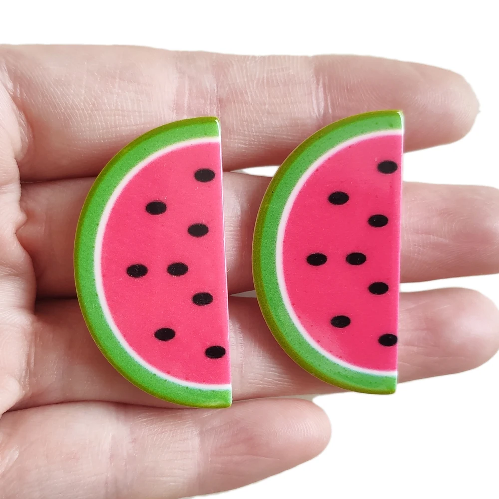 10Pcs Cartoon Lovely Fruits Watermelon Flatback Planar Resin Cabochon DIY Craft Embellishments for Home Decoration Accessories