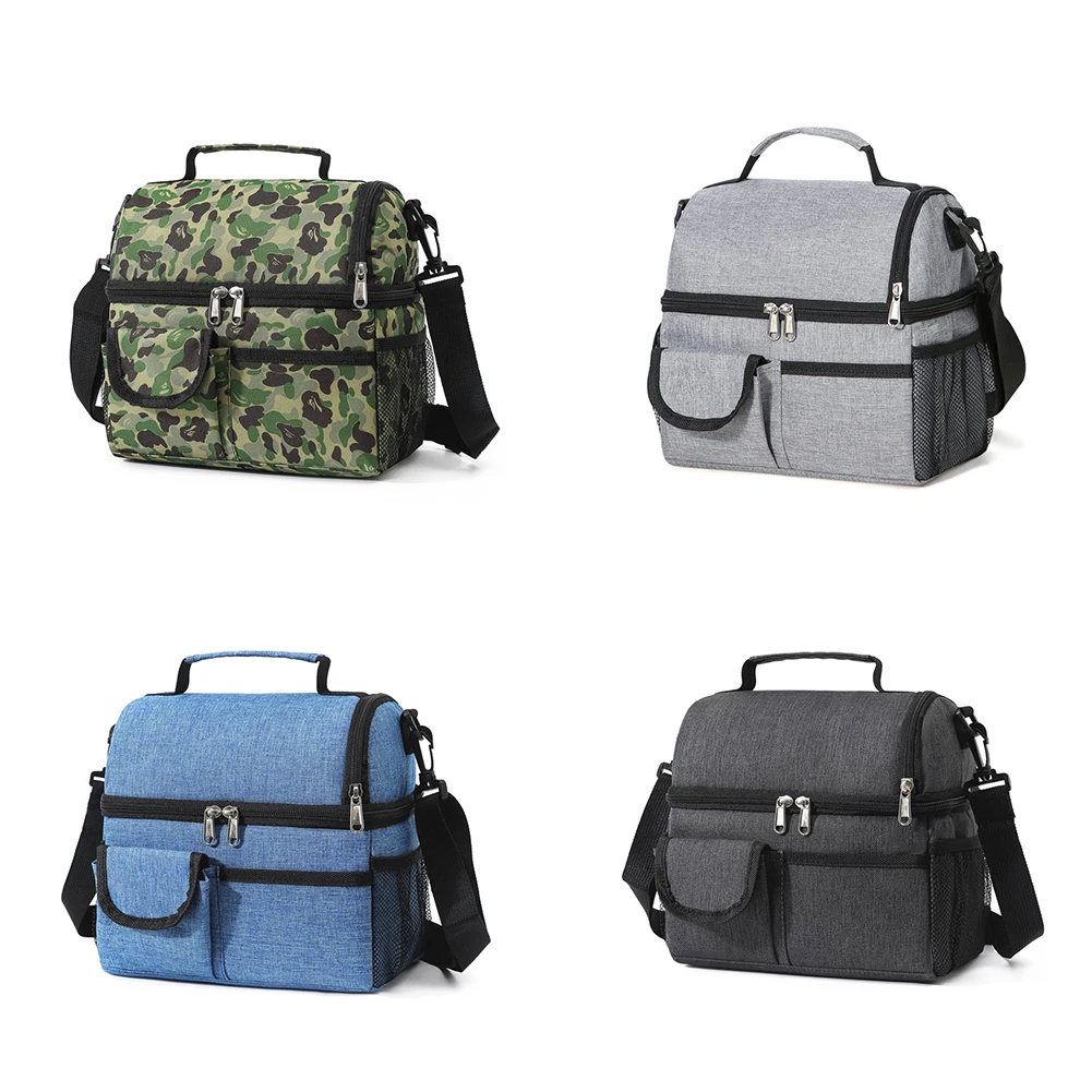 

Lunch Box Leakproof Thermal Cooler Sack Food Handbags Case Tote Bag 9.1x6.3x9.8in High Capacity For Travel Work