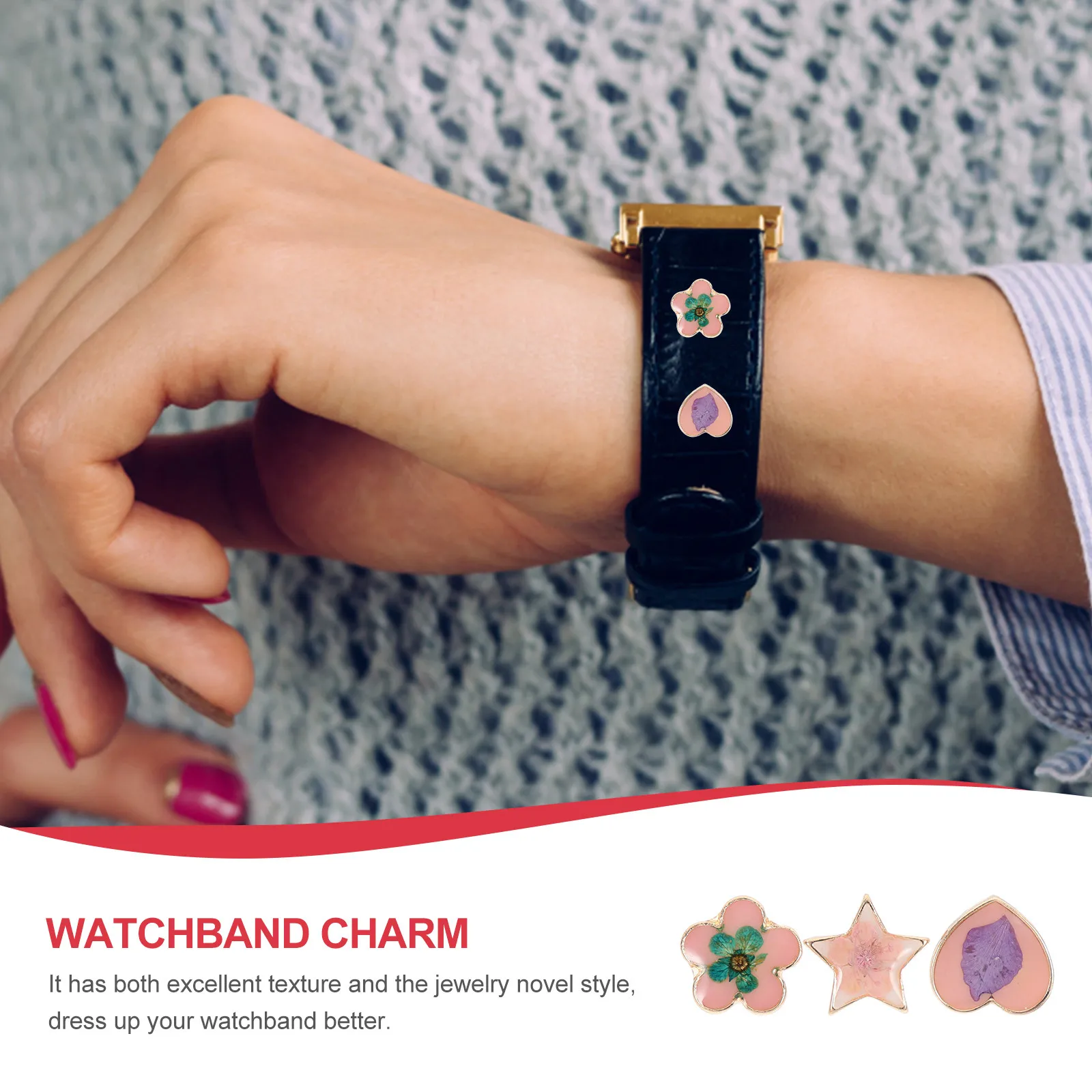3Pcs Smartwatch Decoration Nails Wear-Resistant Alloy Watchband Charms Delicate Lightweight Decorative Watchband Nail Accessory
