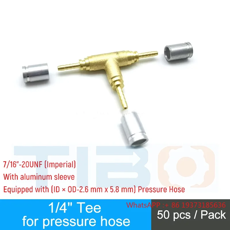 1/4" Hose Fitting Refrigeration Unit Connecting Gauge High and Low Pressure Refrigeration Hose Connector