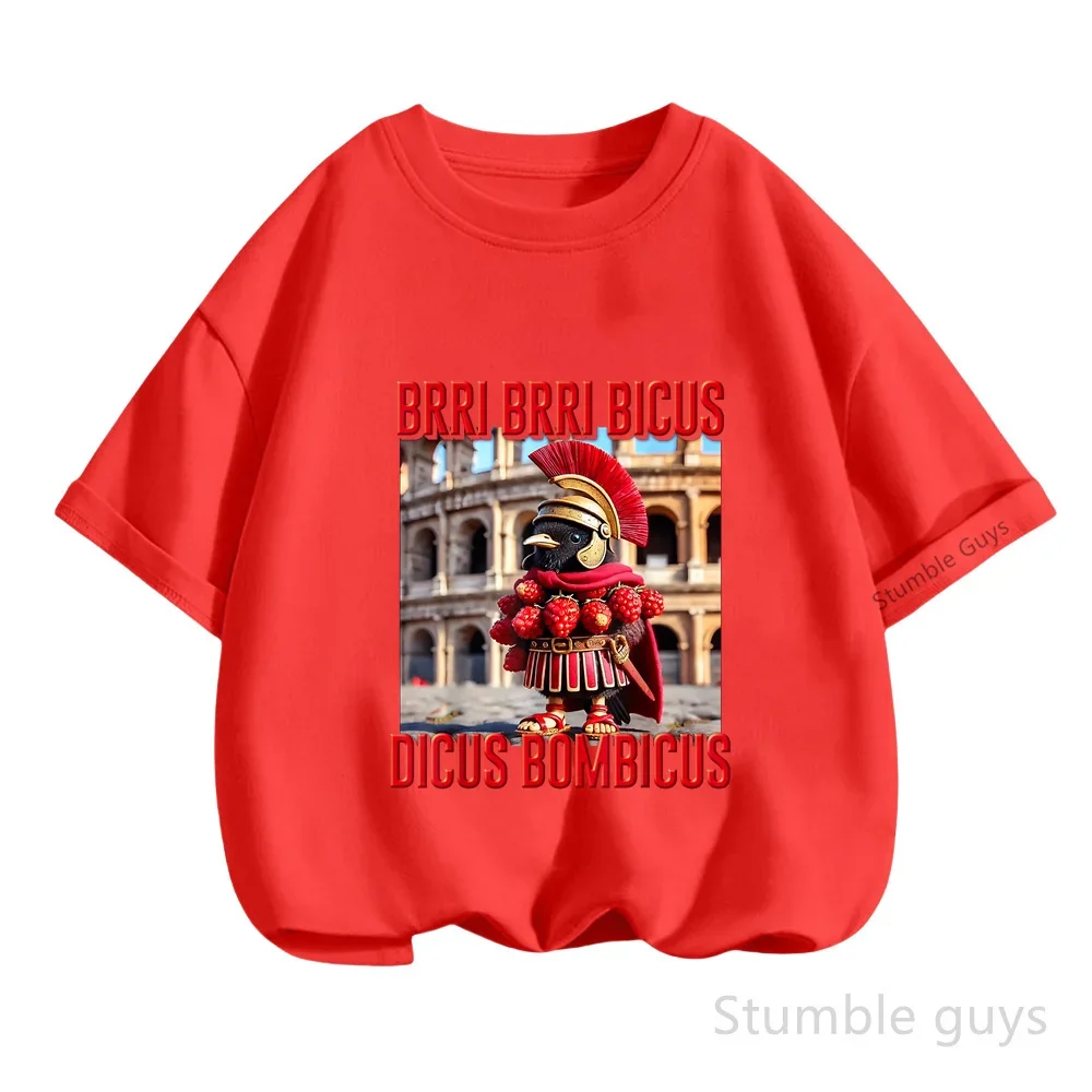

Tung Tung Tung Sahur Kids Short Sleeve Italian Brainrot Clothes Summer Boys Girls T-Shirt Casual Park Play