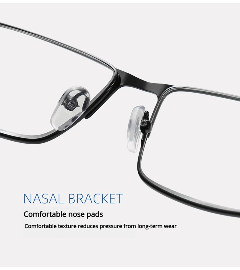 Vintage Metall Quadratische Lesebrille Männer Klassische Presbyopie Brille Männliche Business Anti-blau Licht Brillen – Detail 10