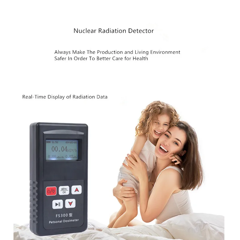 FS300 Radiation Detector Dosimeter Counter Professional Radioactive X-Ray Y-Ray β-Ray Nuclear Dose Radiation Detector