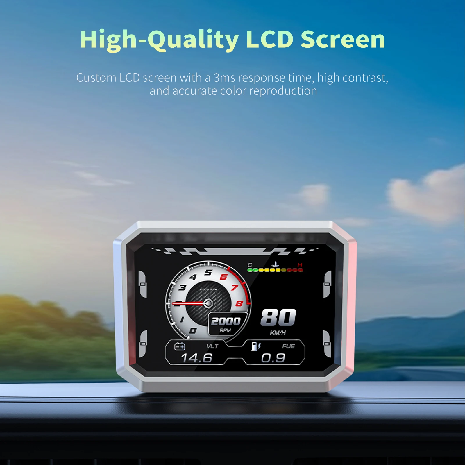 P31 New Car HUD OBD2 GPS Dual System Racing Gauge Head Up Display Speed RPM Water Temp Voltage Turbo Gauge Off-road Inclinometer
