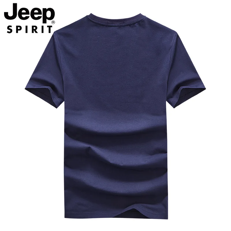 JEEP SPIRIT new summer round neck t-shirt loose oversized casual cotton short sleeve men\'s sports comfortable breathable top