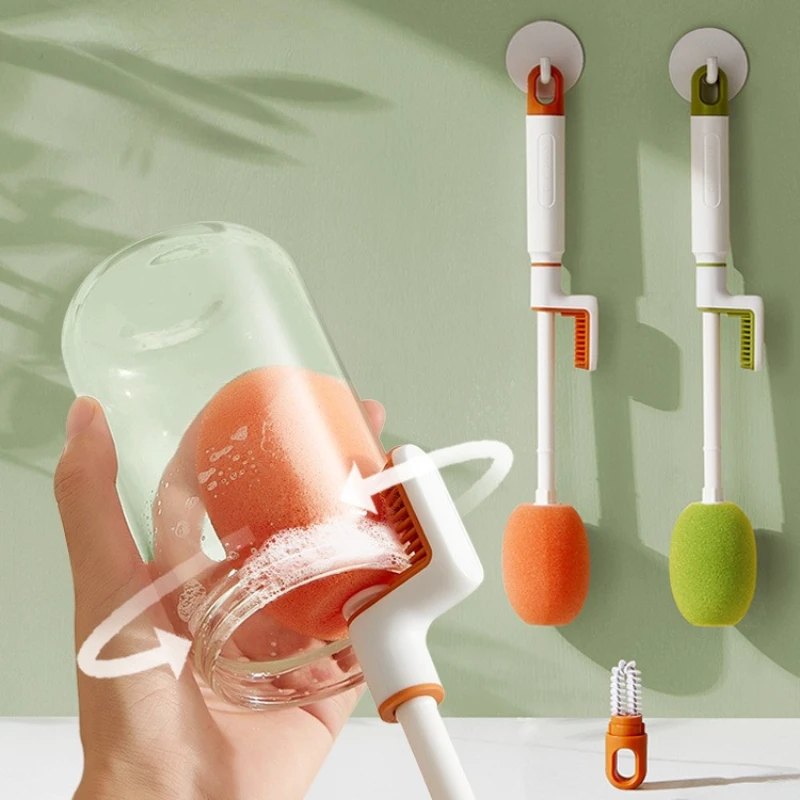Thermos Cup Brush Straw Brush Cup Cover Brush Water Cup Cleaning Brush Three in One Long Handle Cup Brush