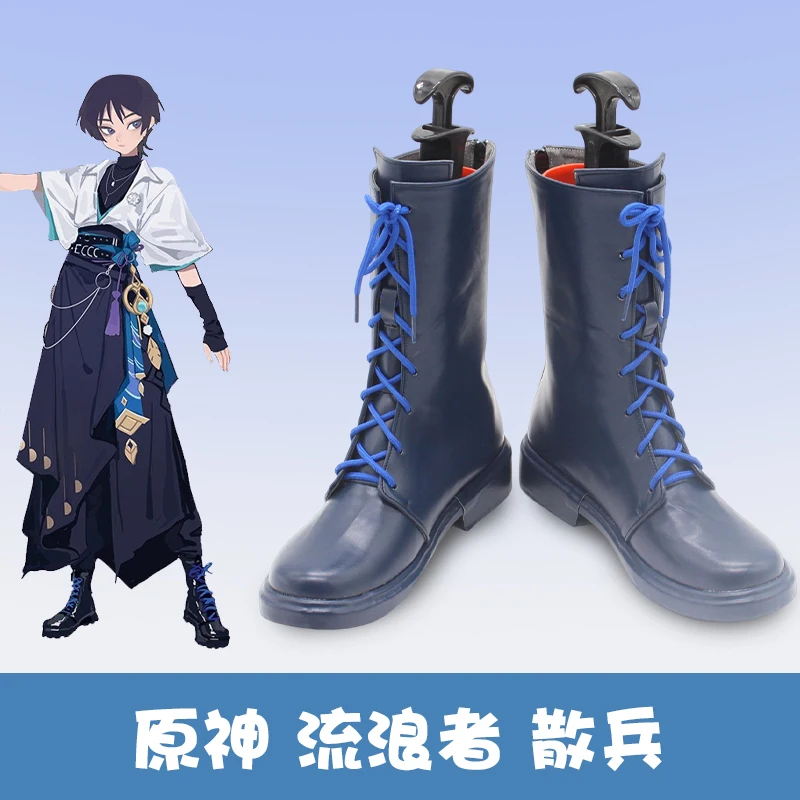 

Anime wanderer Cosplay Shoes Boots Game Genshin Impact Scaramouche Boot Carnival Halloween Comic Con Balladeer Props