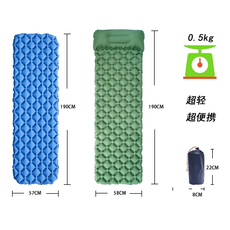 New Outdoor Camping Inflatable Mattress Foot Stepped Car Sleeping Mattress Portable Folding Inflatable Camping Cots