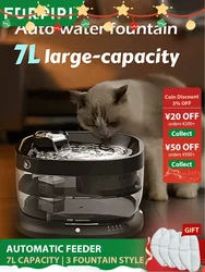 FURPIPI Dog water fountain Dispenser Drinker Wireless 10000mAh Power Supply for 60 Days Battery Life for Multi-Cats Dogs Pets