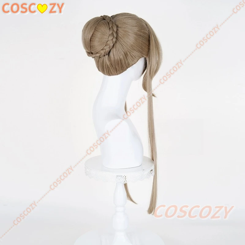 Marionette Sandrone Cosplay Perücke 75 cm lange braune Perücke hitzebeständige synthetische Perücken für Halloween Karneval Spiel Party Requisiten