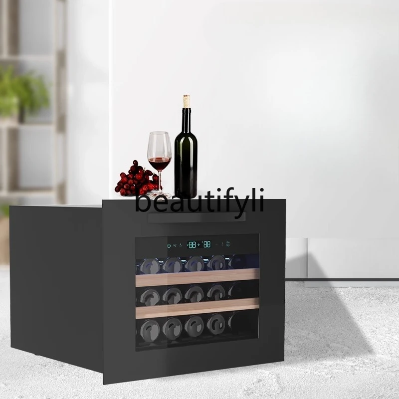 

Door Hinge Seamless Fully Embedded Air-Cooled Compressor Wine Cabinet Constant Temperature Household Tea Cabinet