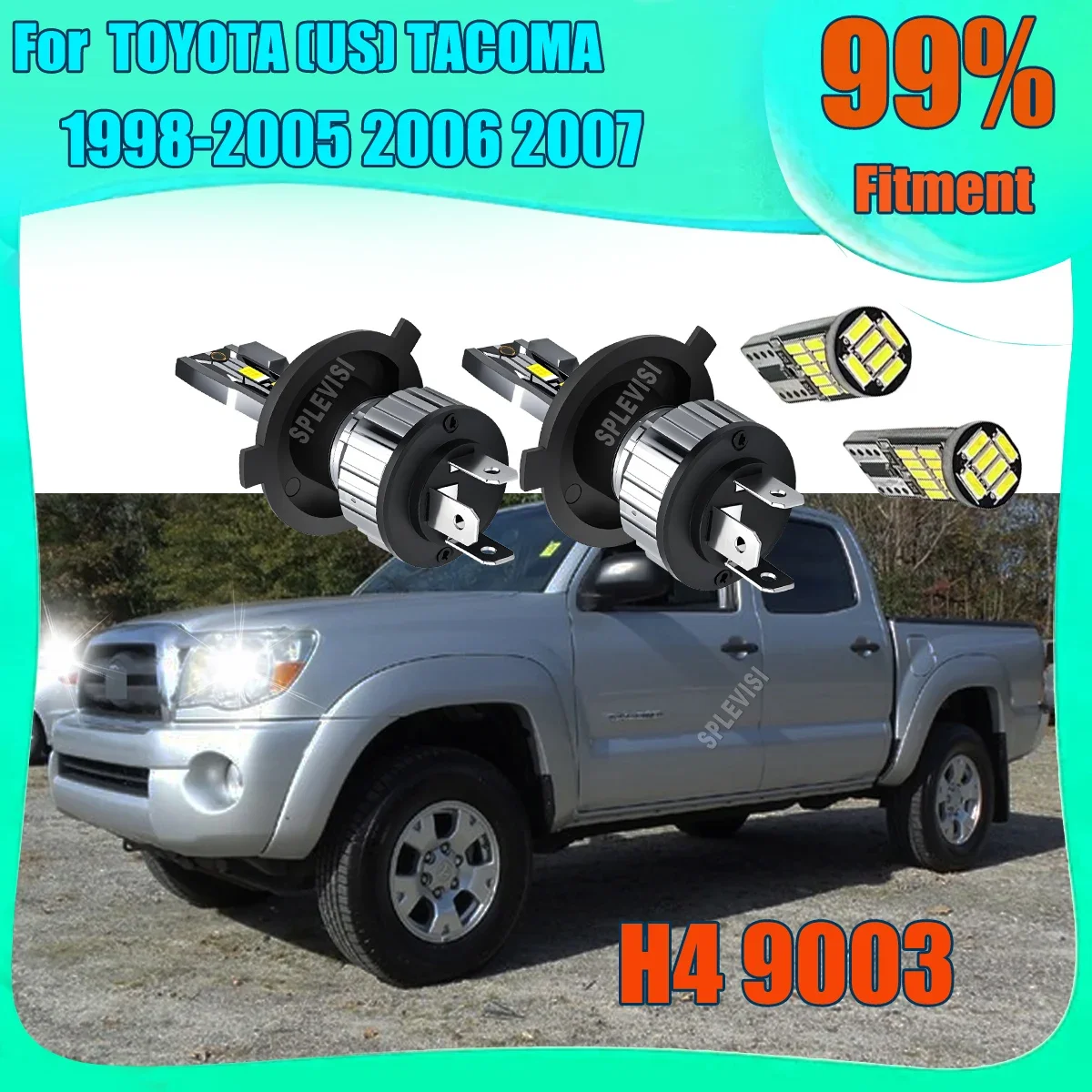 12v LED Car Headlights with Scratch-Resistant Surface For TOYOTA (US) TACOMA 1998 1999 2000 2001 2002 2003 2004 2005 2006 2007