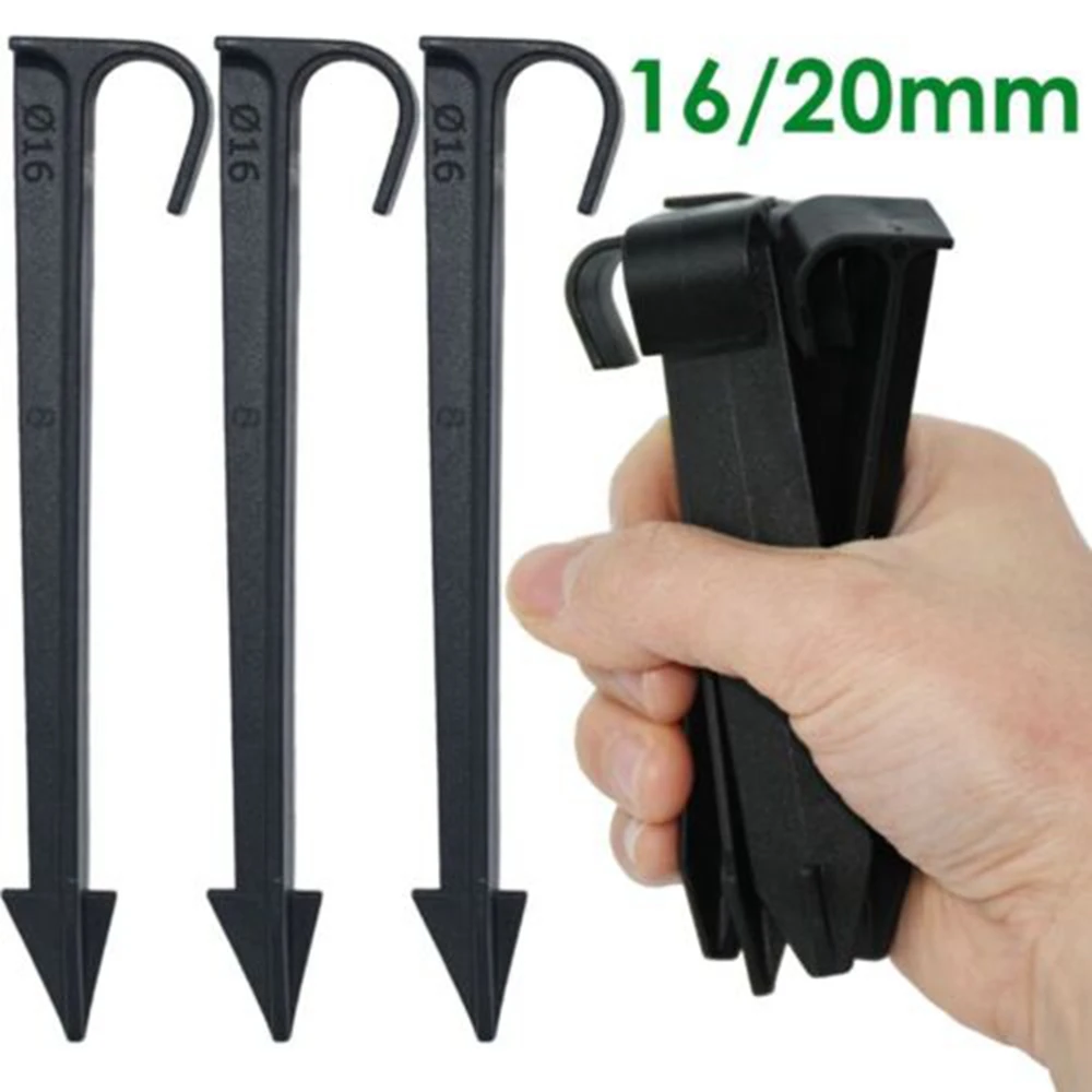 10 Pcs PE Hose Bracket New 16mm/20mm Black Pipe Support Rod C-type Hose Plug Gardening