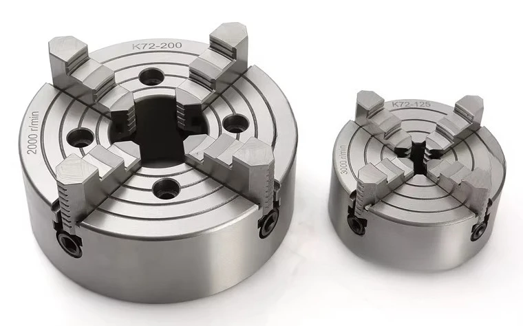 Chuck 4 Jaw 3-10Inch  Lathe Independent Reversible Jaw K72-80/100/125/160/200/250 Tool Drilling Milling Woodworking