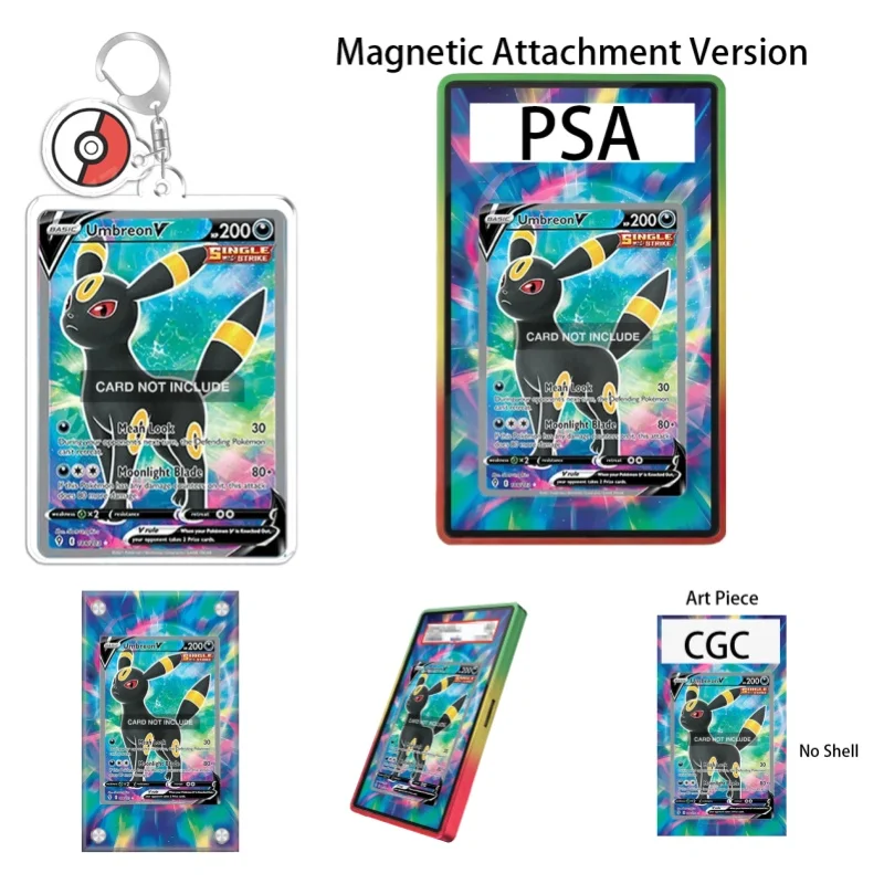 Étui de protection en acrylique recyclable pour porte-clés, idéal pour les fans d'art animé Pokémon Evolving Skies Umbreon V – Cadeau parfait pour les collectionneurs