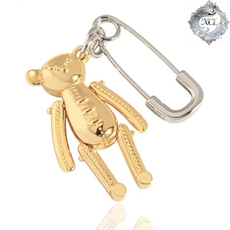 

XCL 1PC CHIC S925 Sterling Silver Earring Only One Piece Single Bear Pin Drop Earrings Female Fine Jewelry Prevent Allergy