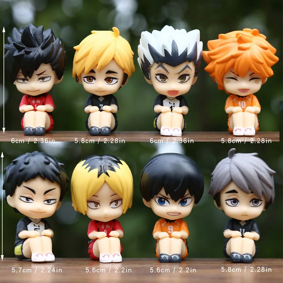 Versione Q Haikyuu!! Hinata Sugawara Koushi Mini Figura Anime Periferia Kawaii Seduta Giocattoli Desktop Auto Ornamenti Regali di Modello