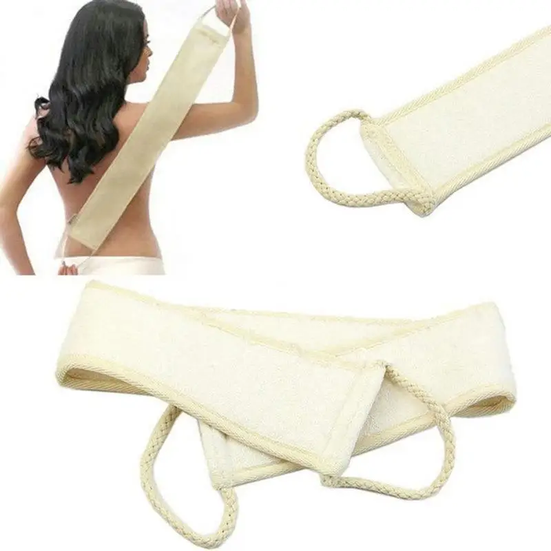 Natural cotton and linen Back Scrubber Bath Towel Jute Exfoliating Loofah Back Strap Body Cleaning Kit for Bath Supplies