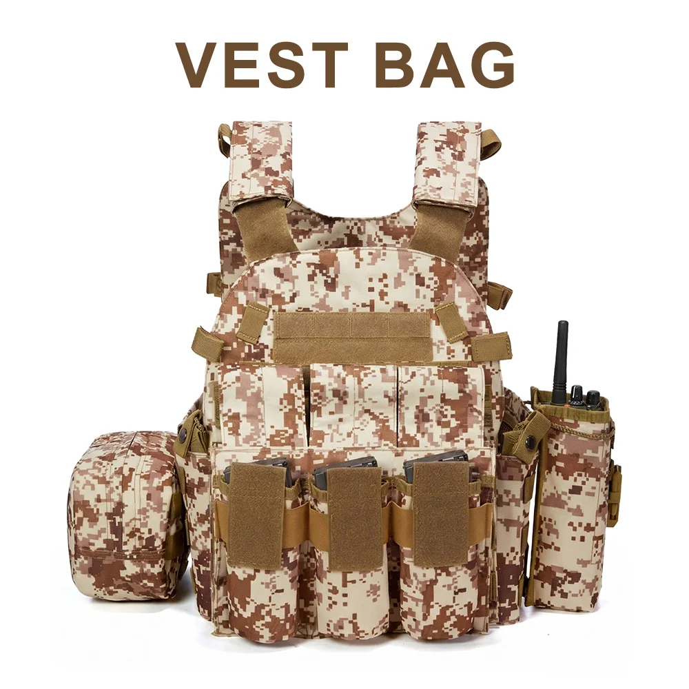 Tactical Vest, Multifunctional Vest Hunting Multi Pockets Lightweight Breathable Paintball Vests for Outdoor Safety Training